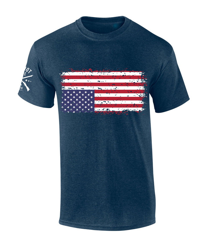 Trenz Shirt Company Upside Down American Flag Short Sleeve T-shirt